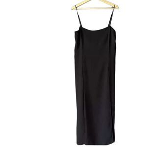 Aritzia Babaton Black Midi Slit Slip Dress Size XS